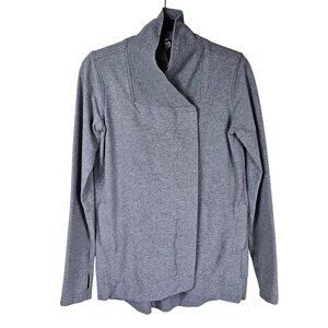 Lululemon Belle Wrap Gray Snap Jacket 4 Cotton Blend Stretch French Terry Active